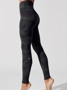 ALO Yoga Black Camouflage High-Waist Leggings